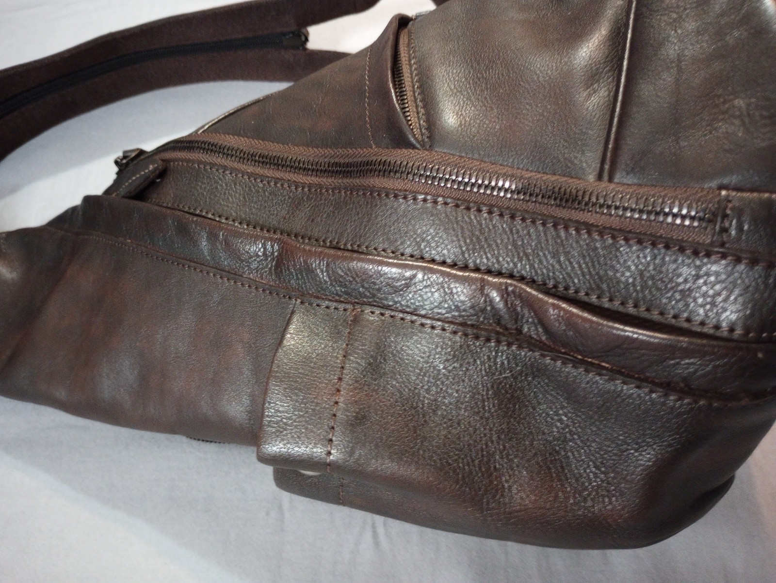 IVTG Genuine Leather Sling Bag Backpack Crossbody Chest Unisex