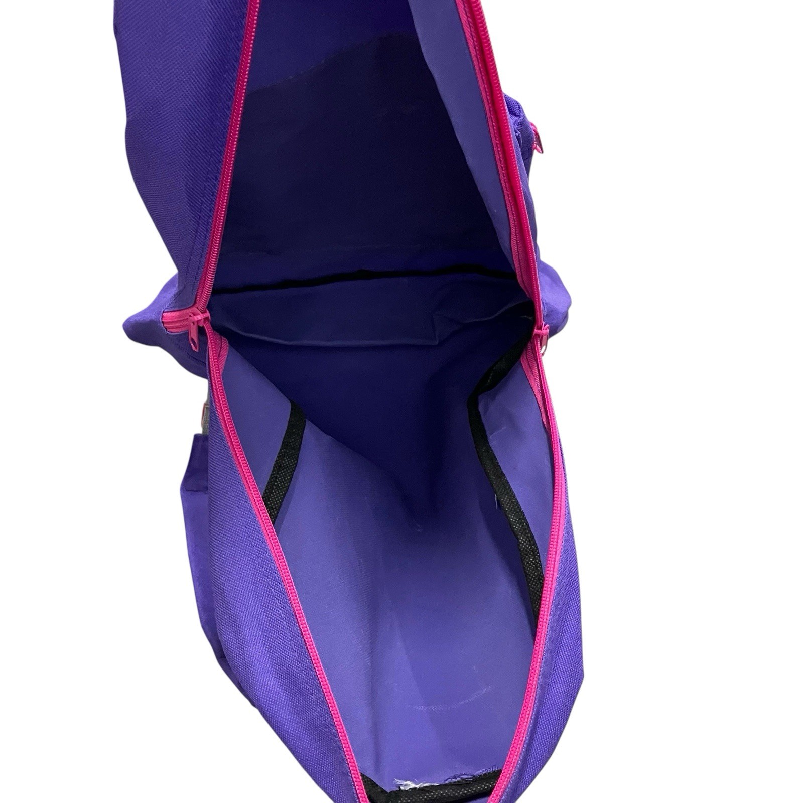 B-WAP Backpack Purple W/Pink Zipper Classic School Mini Bag 90s Retro Colorblock