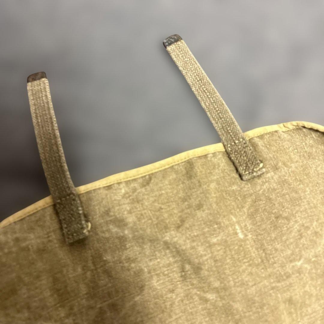 French Army Linen Shoulder Bag 1950s Used Military Canvas