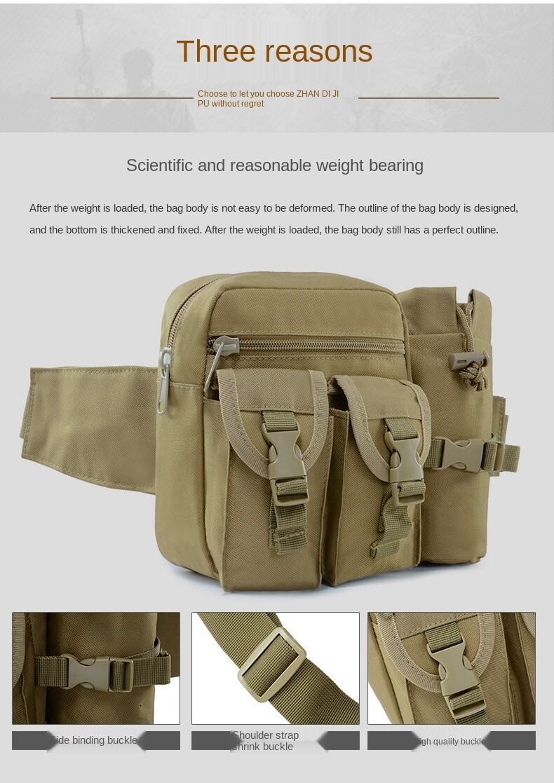 Tactical Waist Bag Fanny Pack,Waterproof Utility Belt with Water Bottle Holder