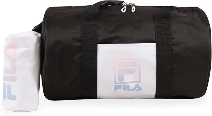 NWT FILA Melora Sport Duffel Bag 15″ x 9″ x 9″ Black & Mini Accessory Bag