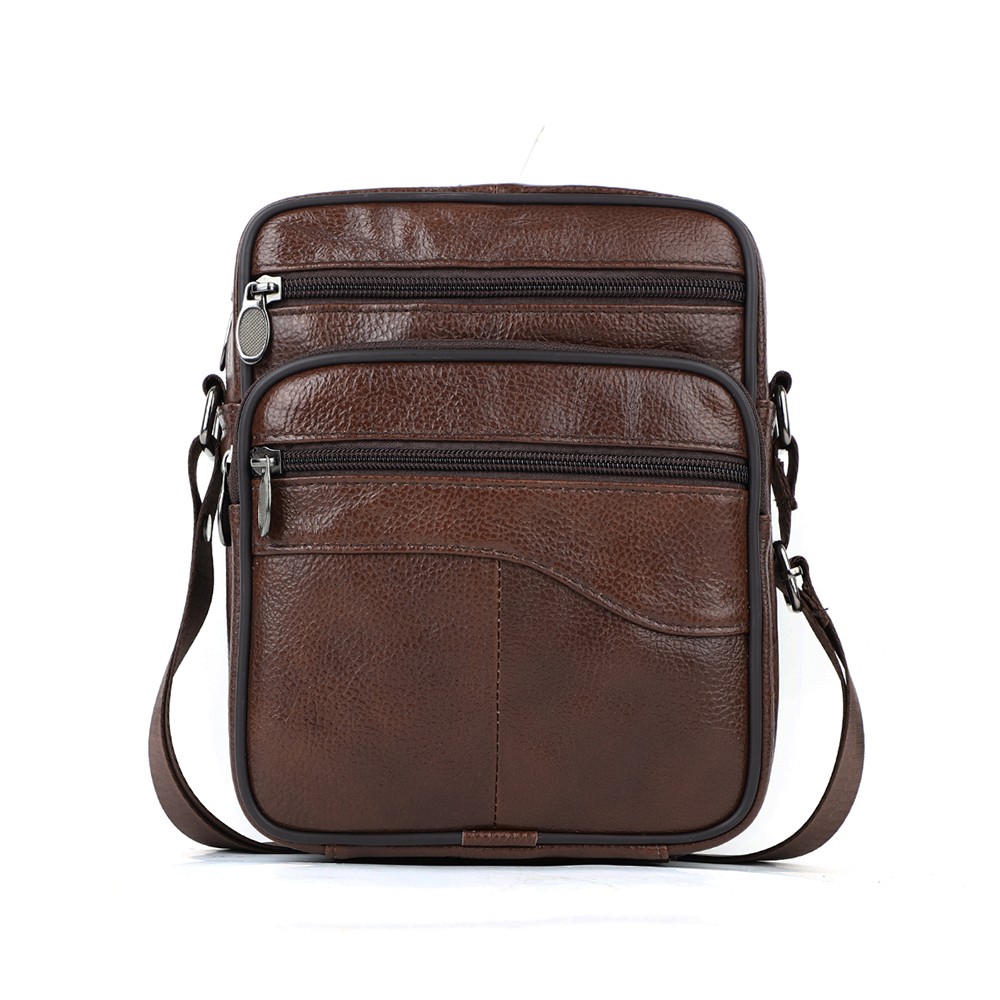 Men’s Vintage Genuine Leather Crossbody Sling Bag Retro Shoulder Messenger Bag