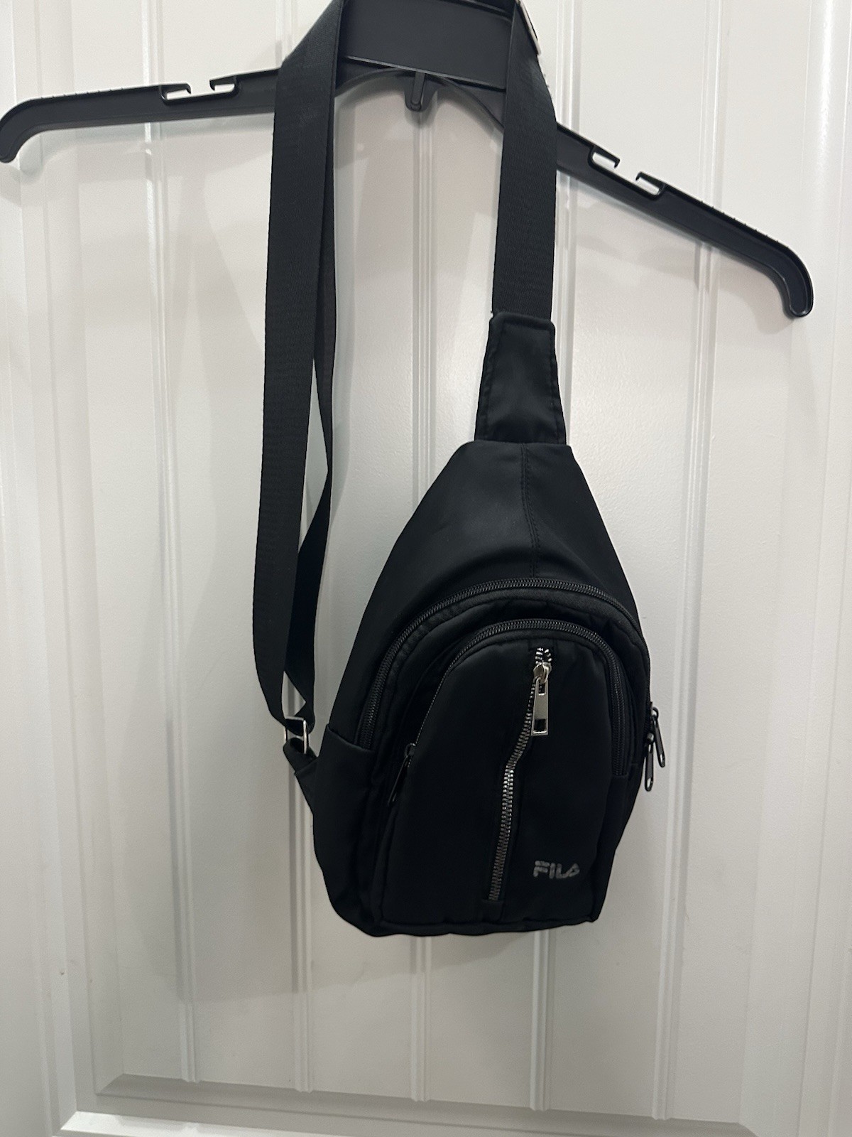 FILA Black Crossbody Bag for Men with Adjustable Strap