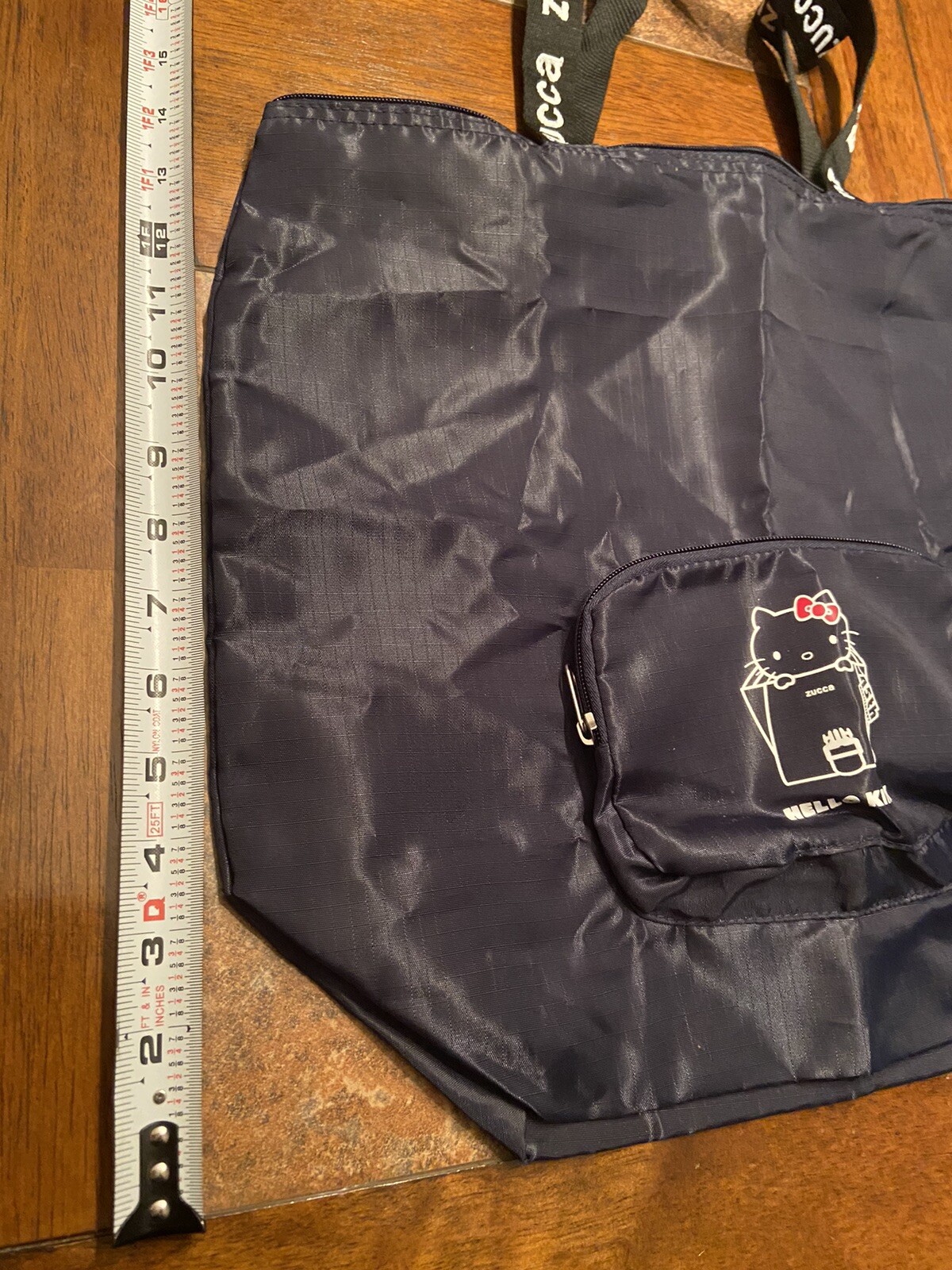 Hello Kitty Zucca Light Weight Water Resistant Zip Up Top Tote Fold Up Bag