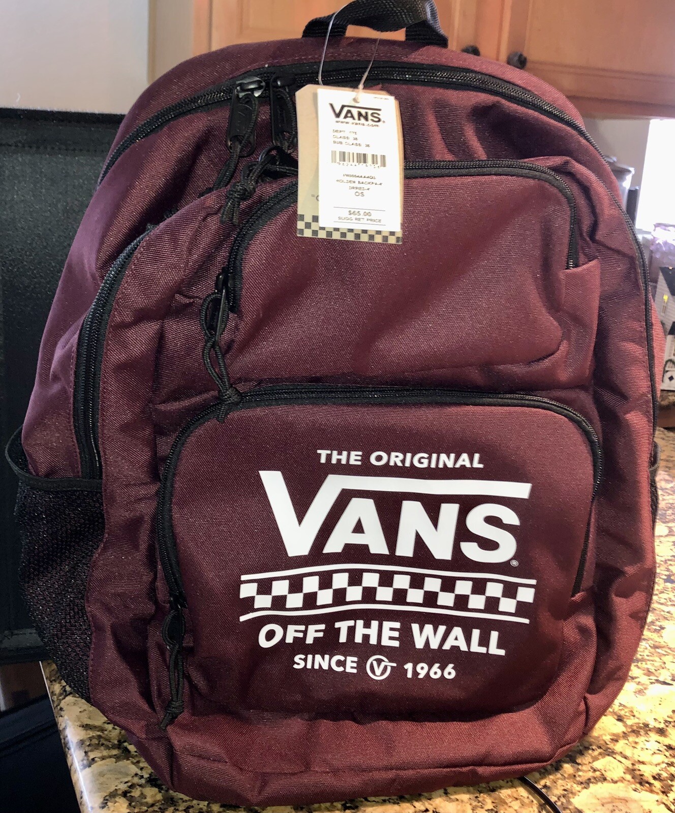 Vans Off The Wall Burgundy Holden Laptop Pocket Backpack “Brand New w/ Tags”