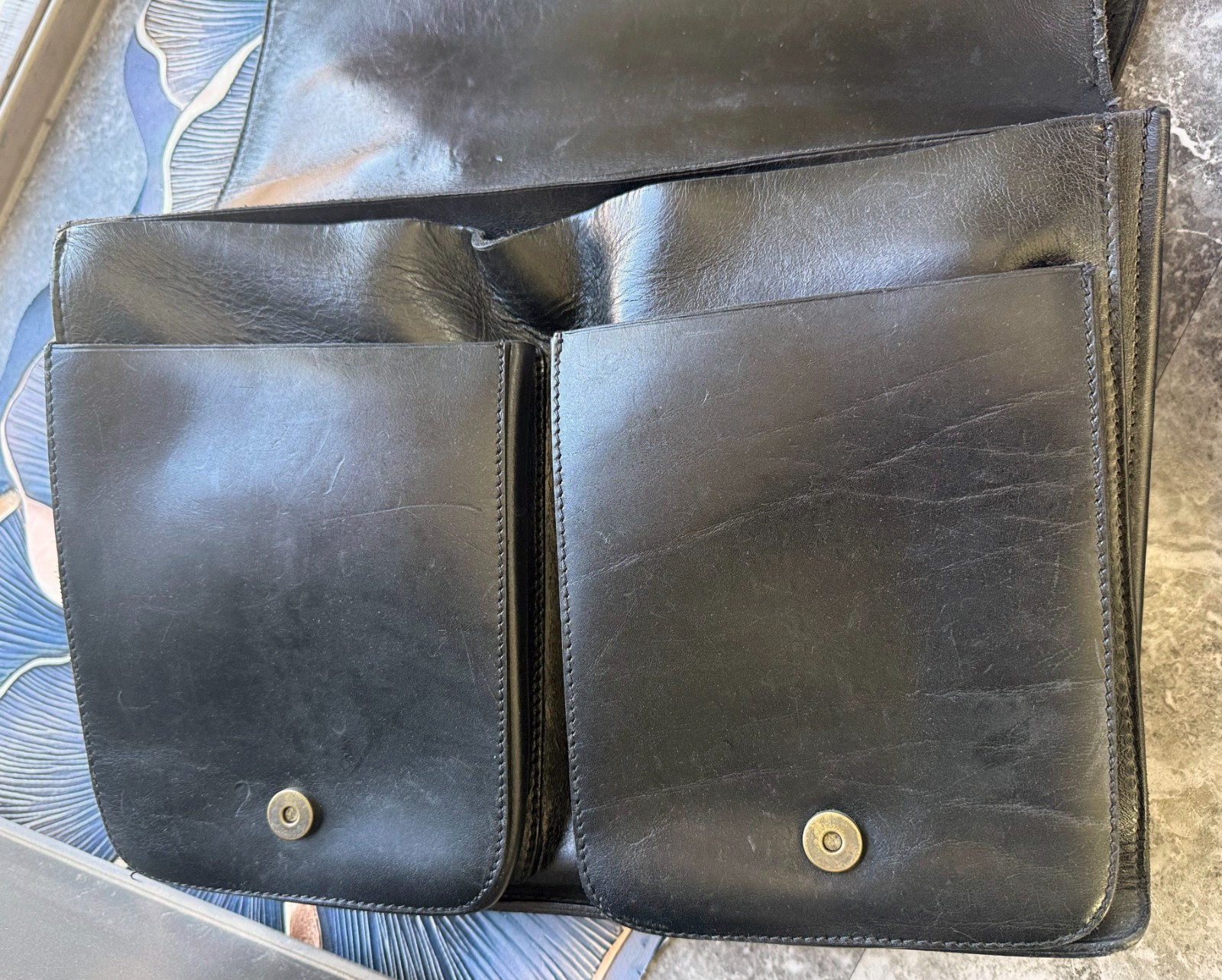 BOY London *RARE* Black Leather Briefcase Shoulder Bag Vtg 80s MELROSE messenger