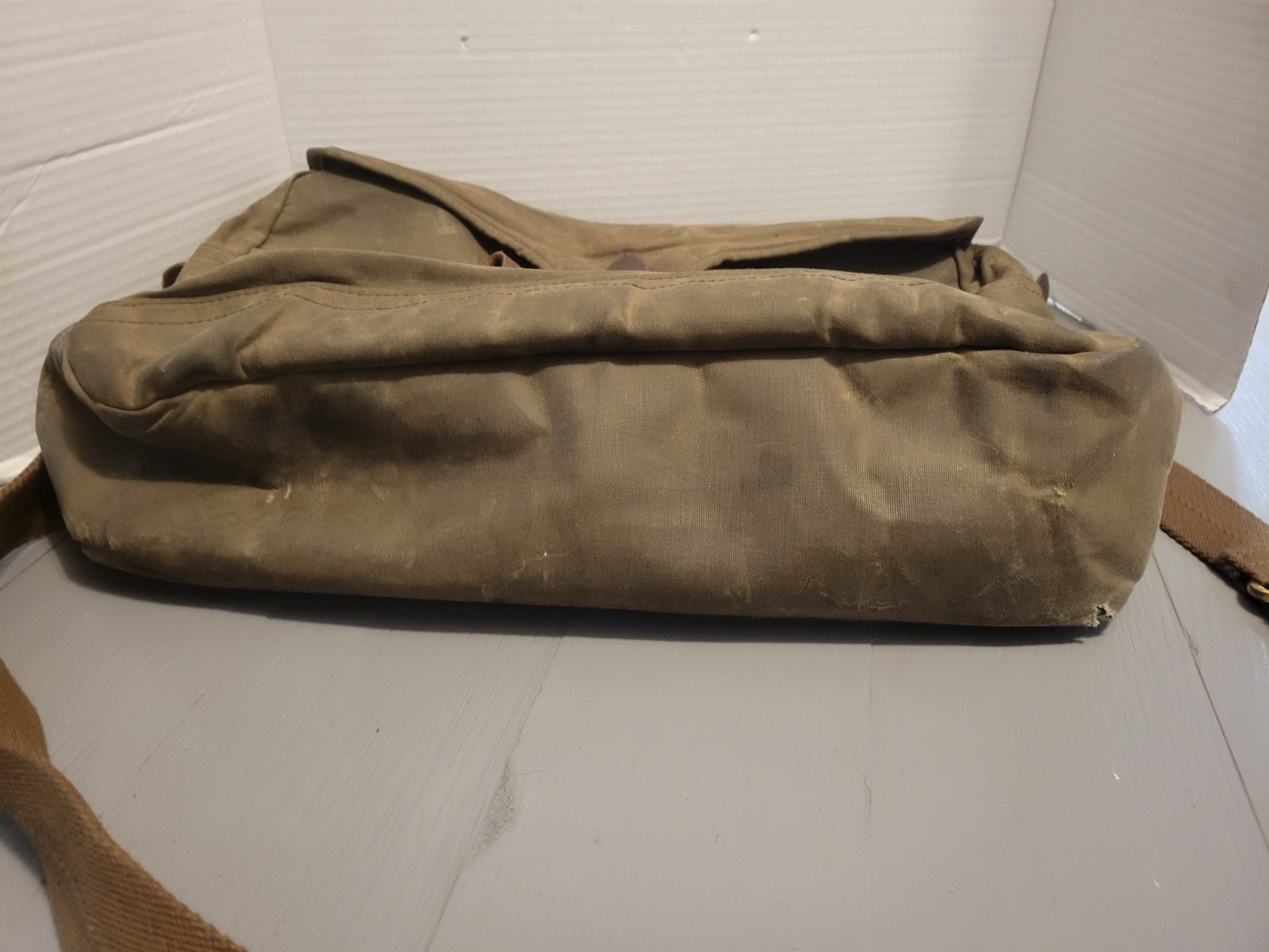 J Crew Dry Goods Abingdon Brown Waxed Canvas Leather Weekender Duffle Bag Read