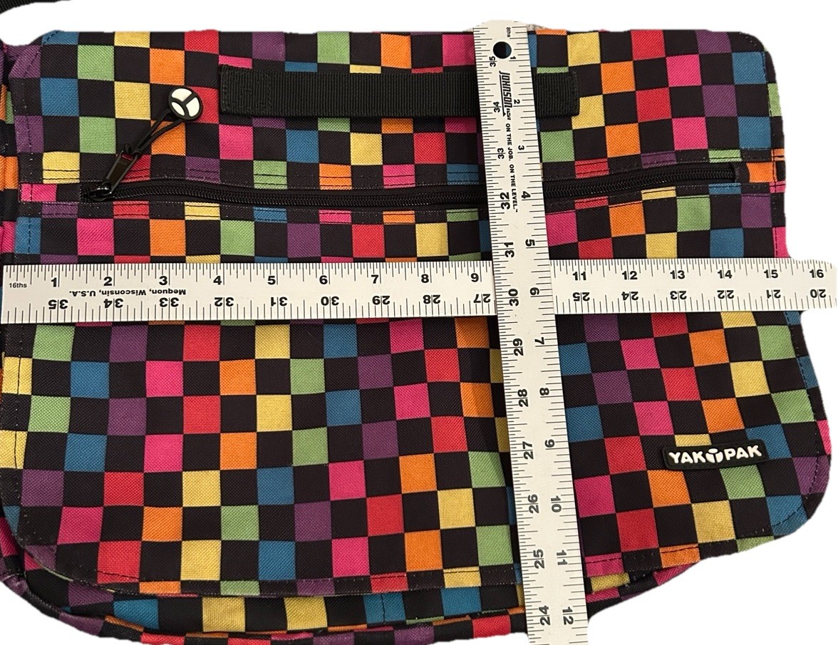 Yak Pak Crossbody Messenger Bag Multi-Color Checkerboard Bag