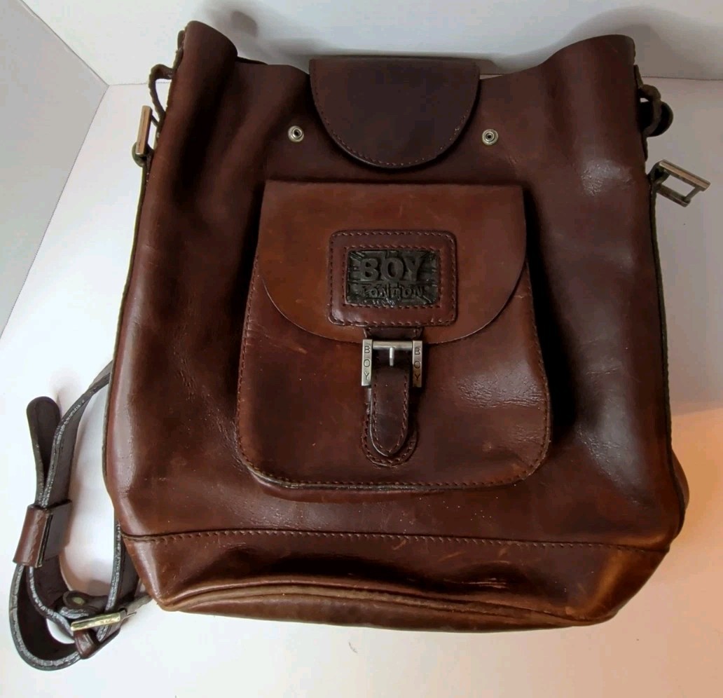 Vintage Boy London Large Brown Leather Backpack