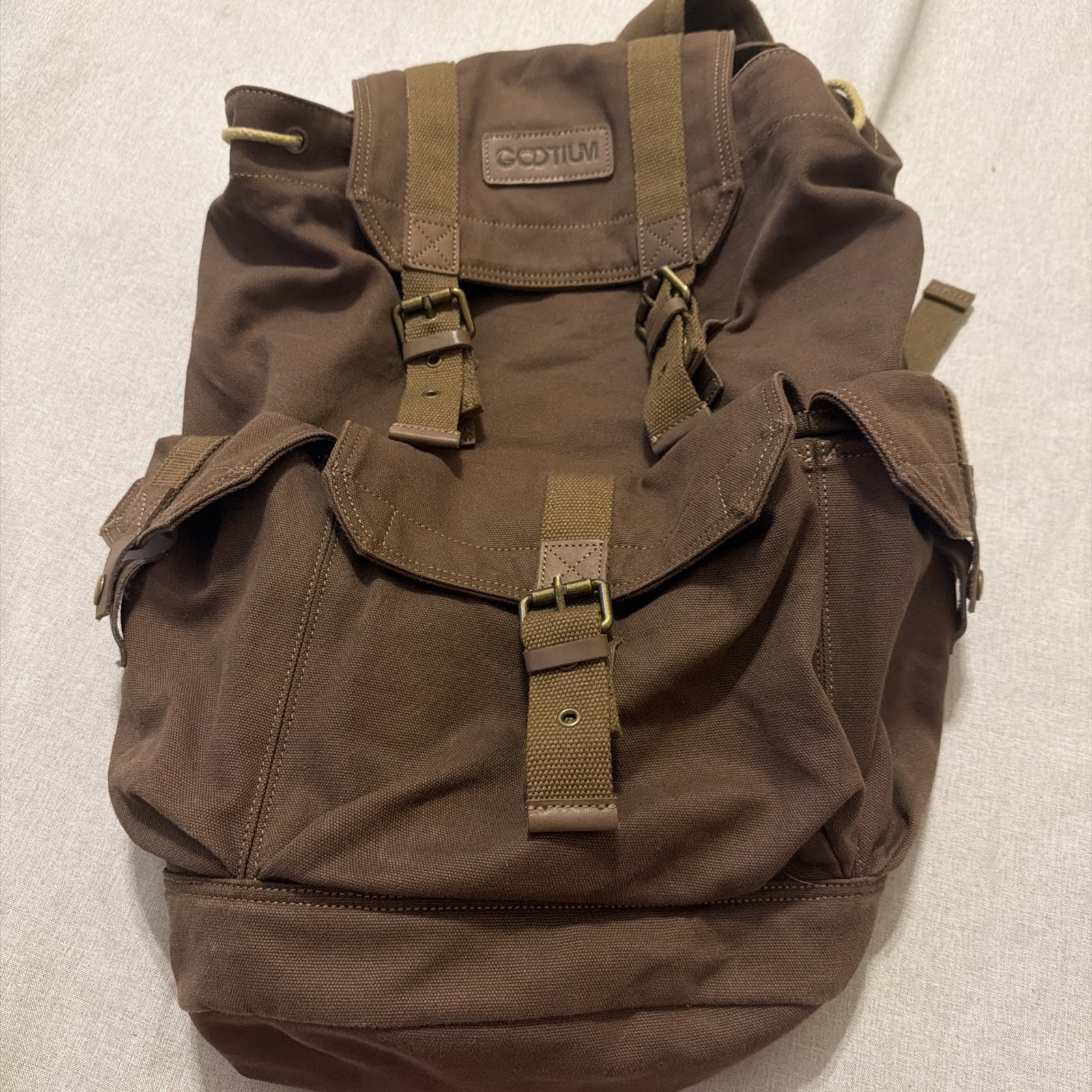 GOOTIUM 21101AMG High-Density Canvas Backpack Rucksack Field Tan