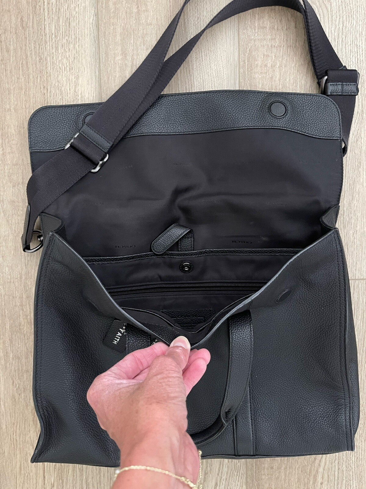 Coach 58097 Metropolitan Portfolio Briefcase, Pebbled Leather, Black, BEAUTIFUL!