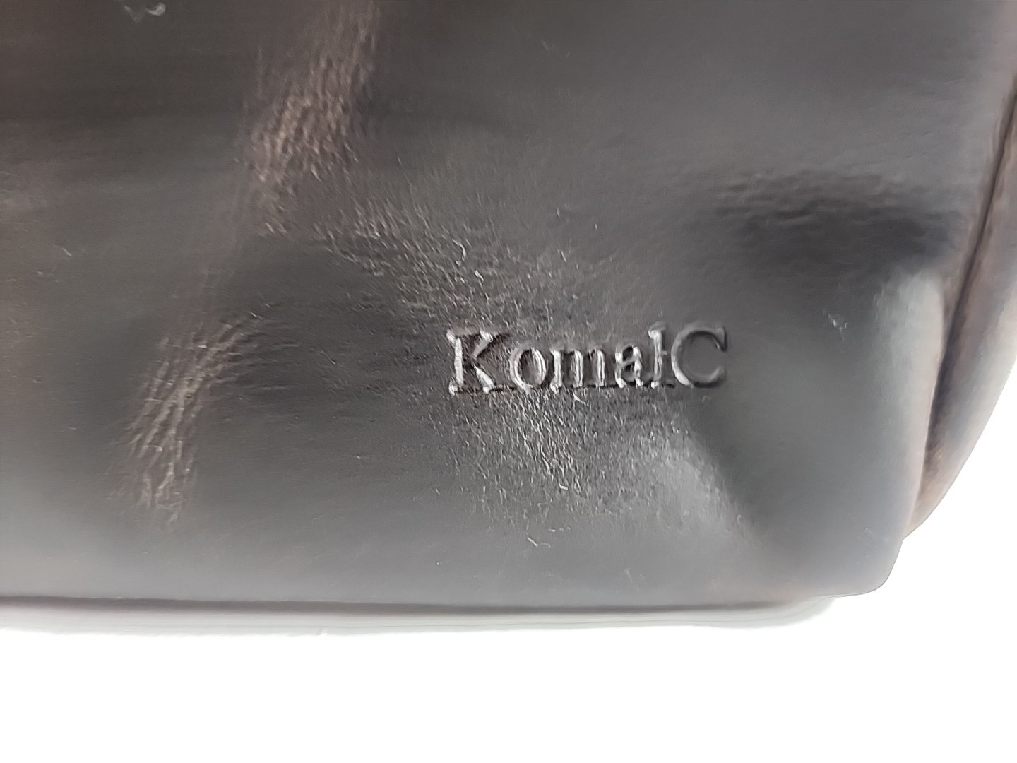 KomalC Brown Buffalo Leather Travel Dopp Toiletry Bag