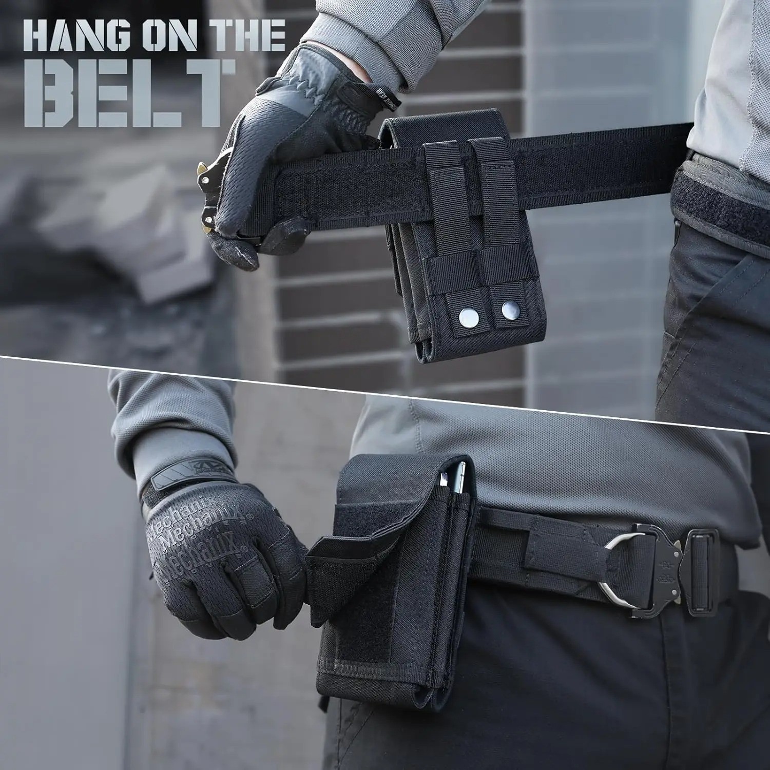 Tactical MOLLE Double Phone Pouch Waist Bag Nylon 600D EDC Outdoor Gear Case
