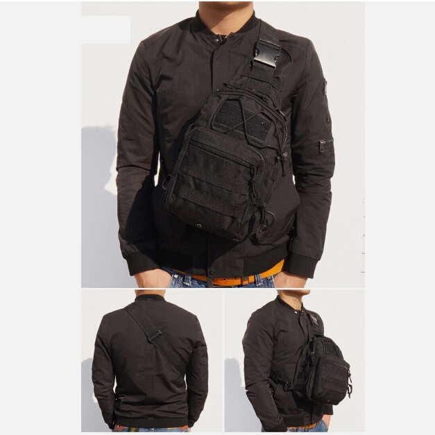 Tactical Backpack Mens Sling Shoulder Bag Molle Travel Outdoor Hiking Chest Pack