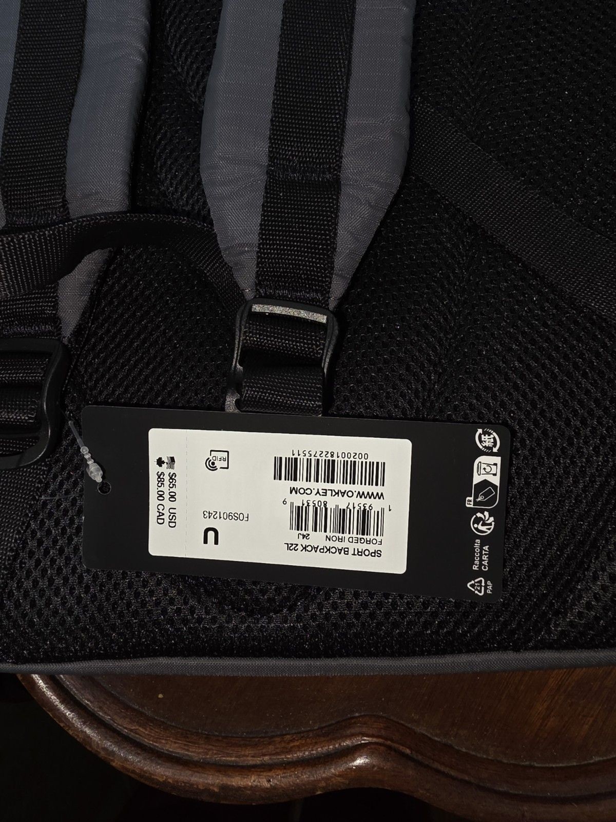 Oakley Sport Backpack 22L Forged Iron Gray New With Tags Laptop School Travel…