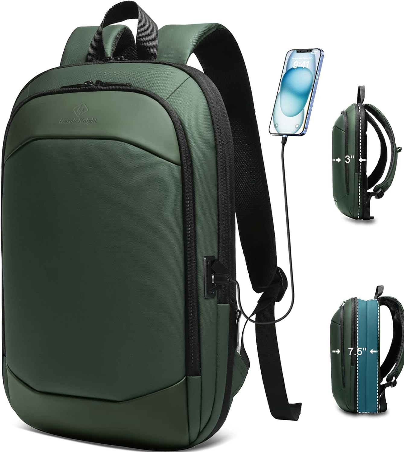 Expandable Laptop Backpack 15L 27L Waterproof Business Travel Bag USB