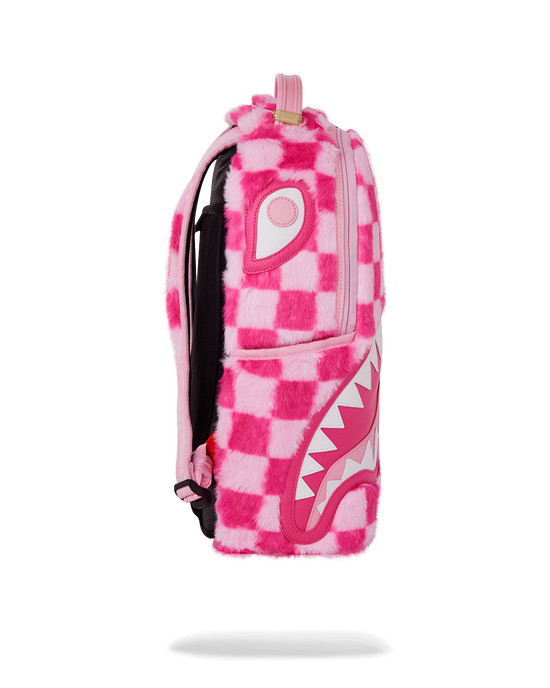 Sprayground Furzilla Shark Pink Check Backpack BRAND NEW