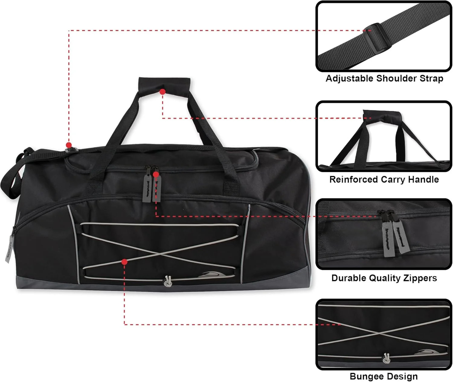 60L Extra Large Duffle Bag 26 Inch Heavy Duty Gym Travel Sports Bag