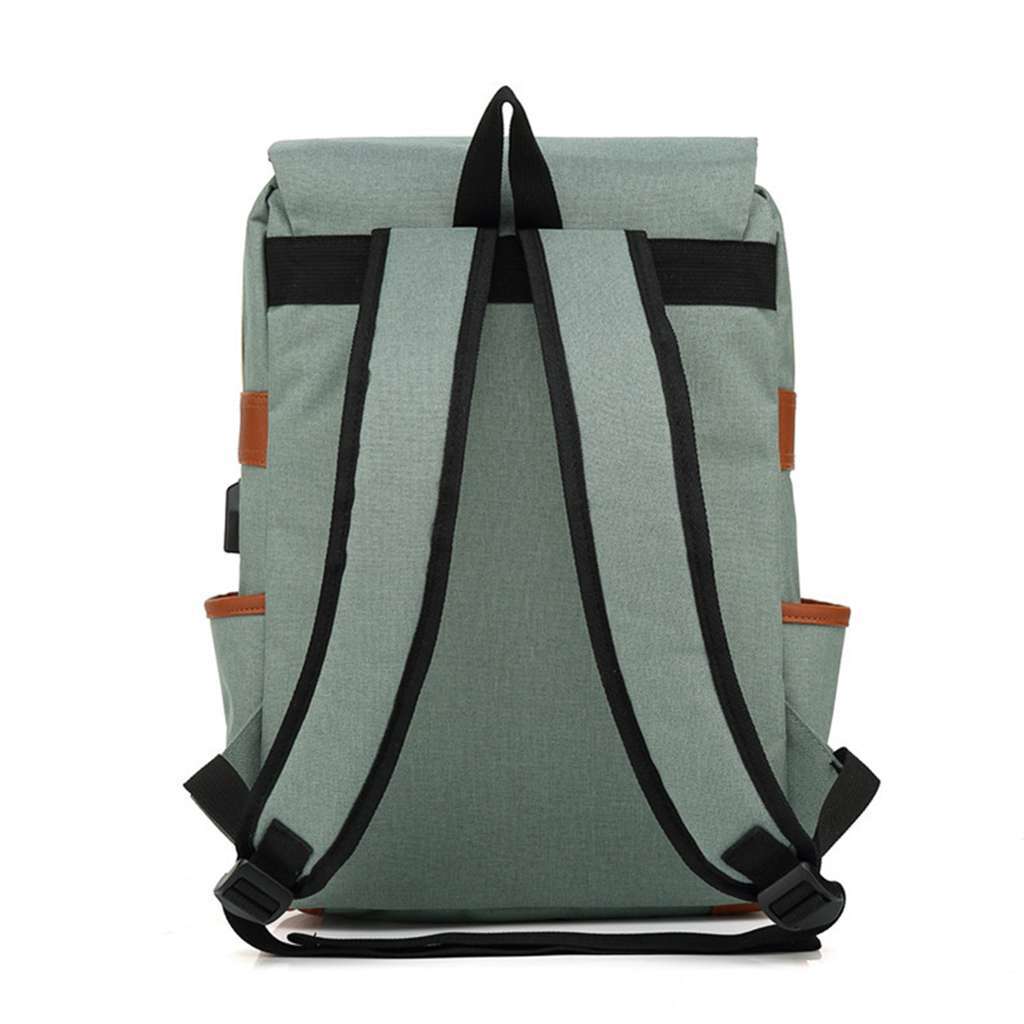Large Canvas Leather Travel Backpack Rucksack Laptop School Bag for Women Men