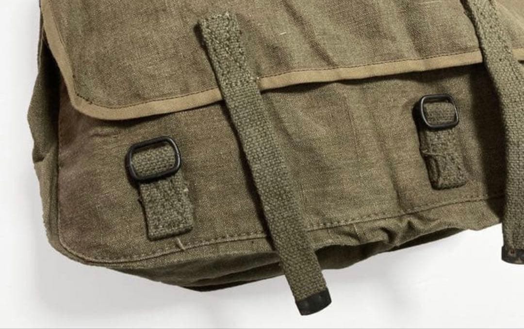 French Army 1950s Linen Canvas Shoulder Bag Used
