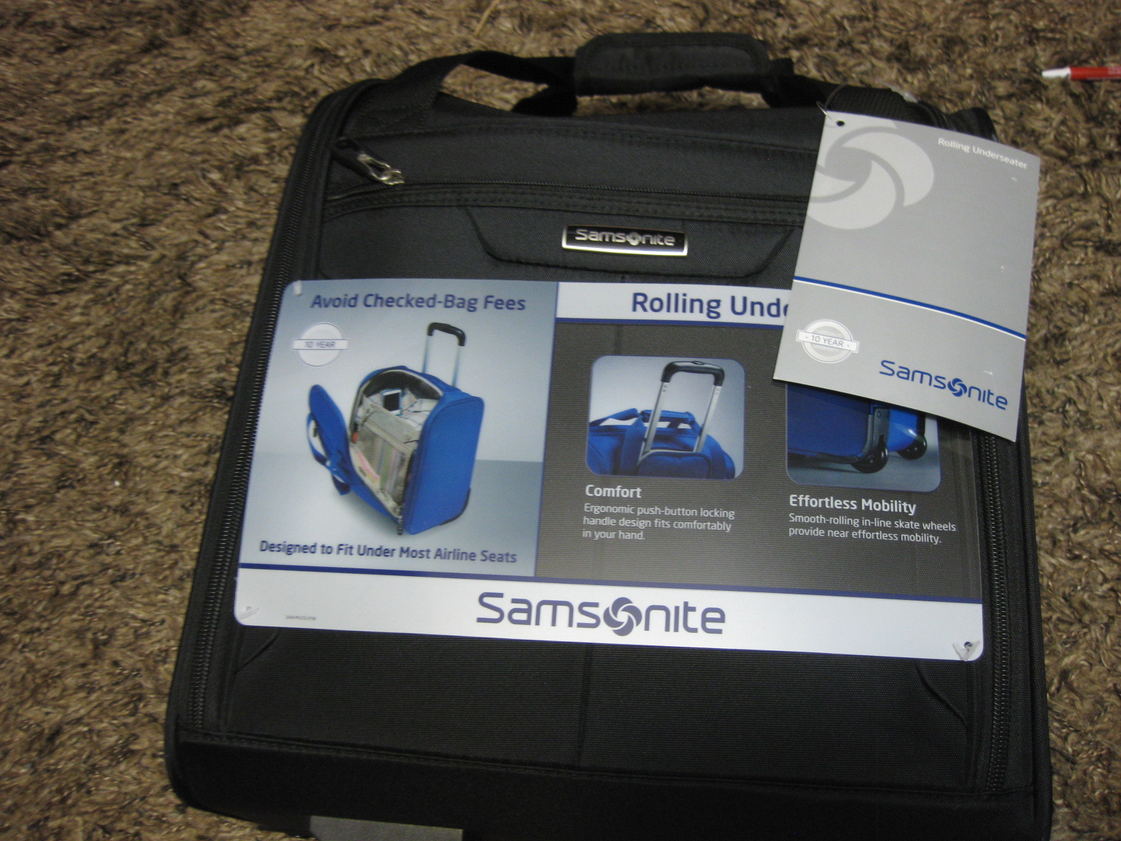 NEW Samsonite 732611041 ROLLING UNDERSEATER FITS UNDER MOST AIRLINE SEATS