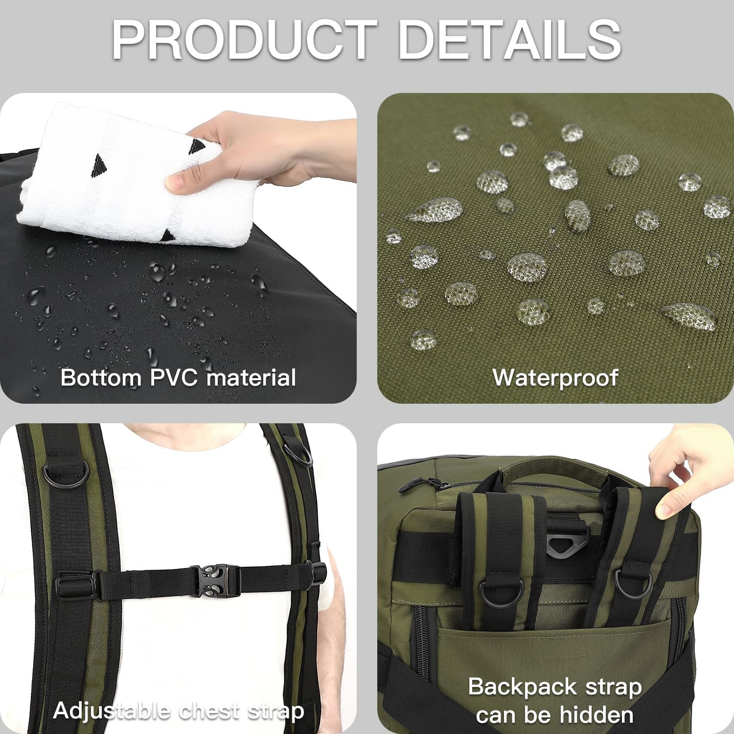 100L Extra Large Travel Duffle Bag Backpack for Men, 3 in 1 Sports