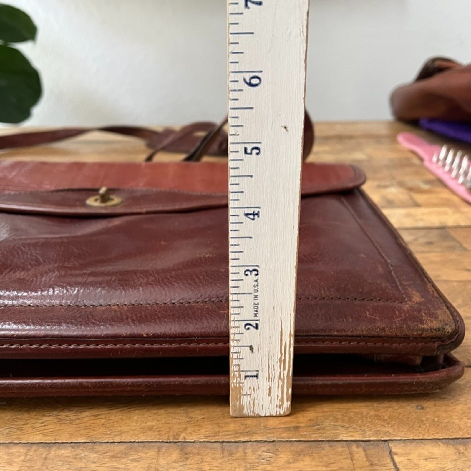 Jack Georges Woven Leather Tuscany Executive Briefcase 16″ Crossbody Brown