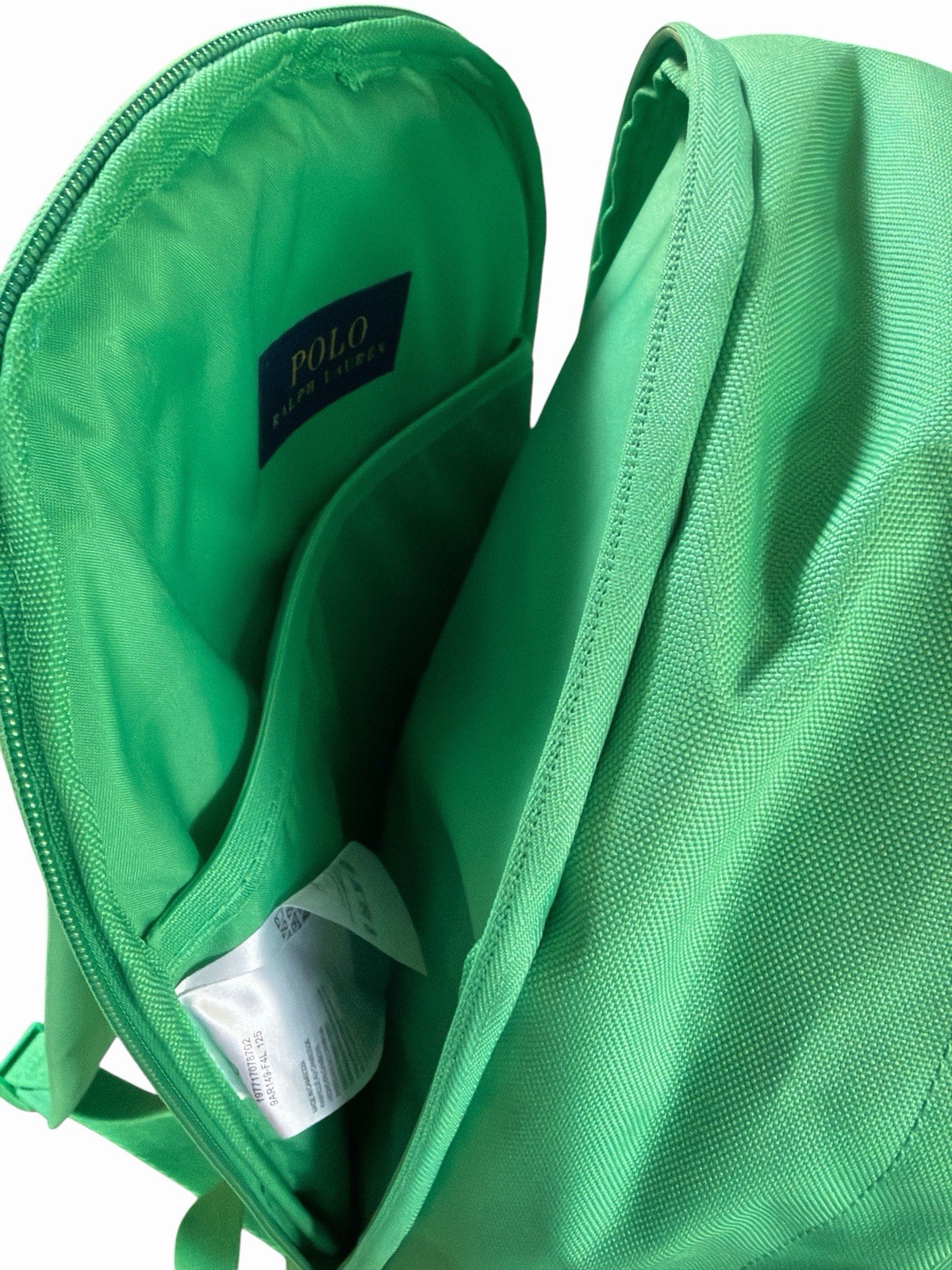 NWT Polo Ralph Lauren Bear Canvas Laptop Backpack College School Plato Green