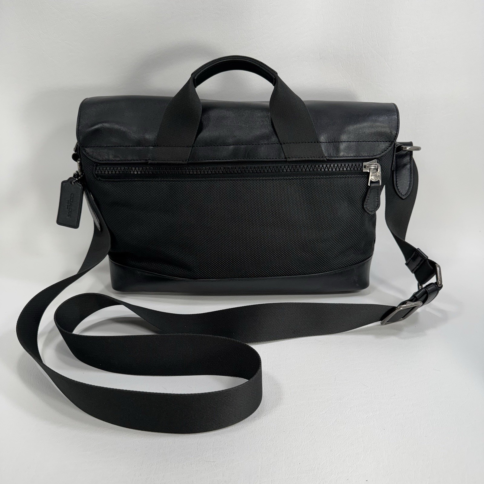 Coach F24673 Perforated Leather/Mixed Material Terrain Bike Bag Messenger