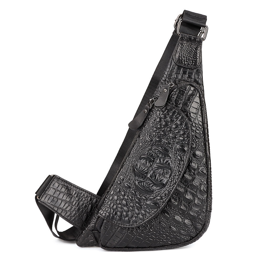 Bag Chest Leather Sling Crossbody Shoulder Backpack Genuine Men’s Men Travel