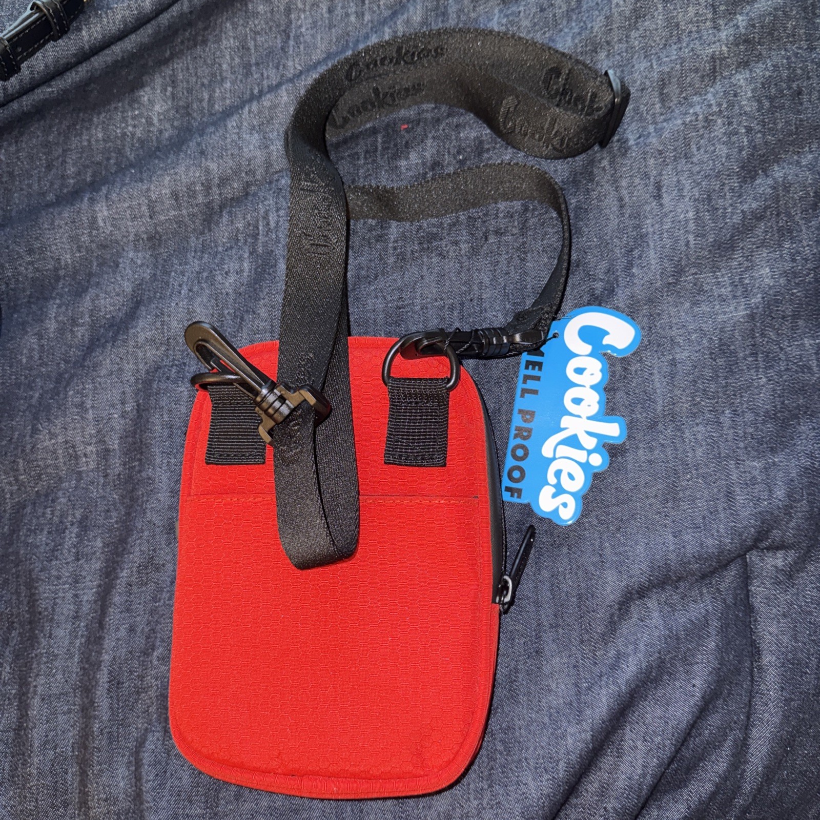 Cookies Original Logo Honeycomb Utility Bag Smell Proof New with Tags RED Color