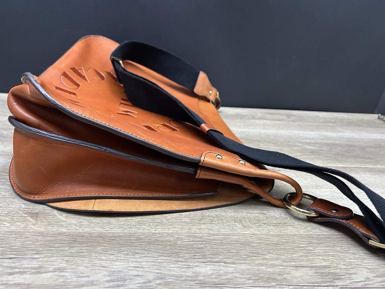 Vintage New York Film Academy Genuine Leather Cognac Portfolio Messenger Bag
