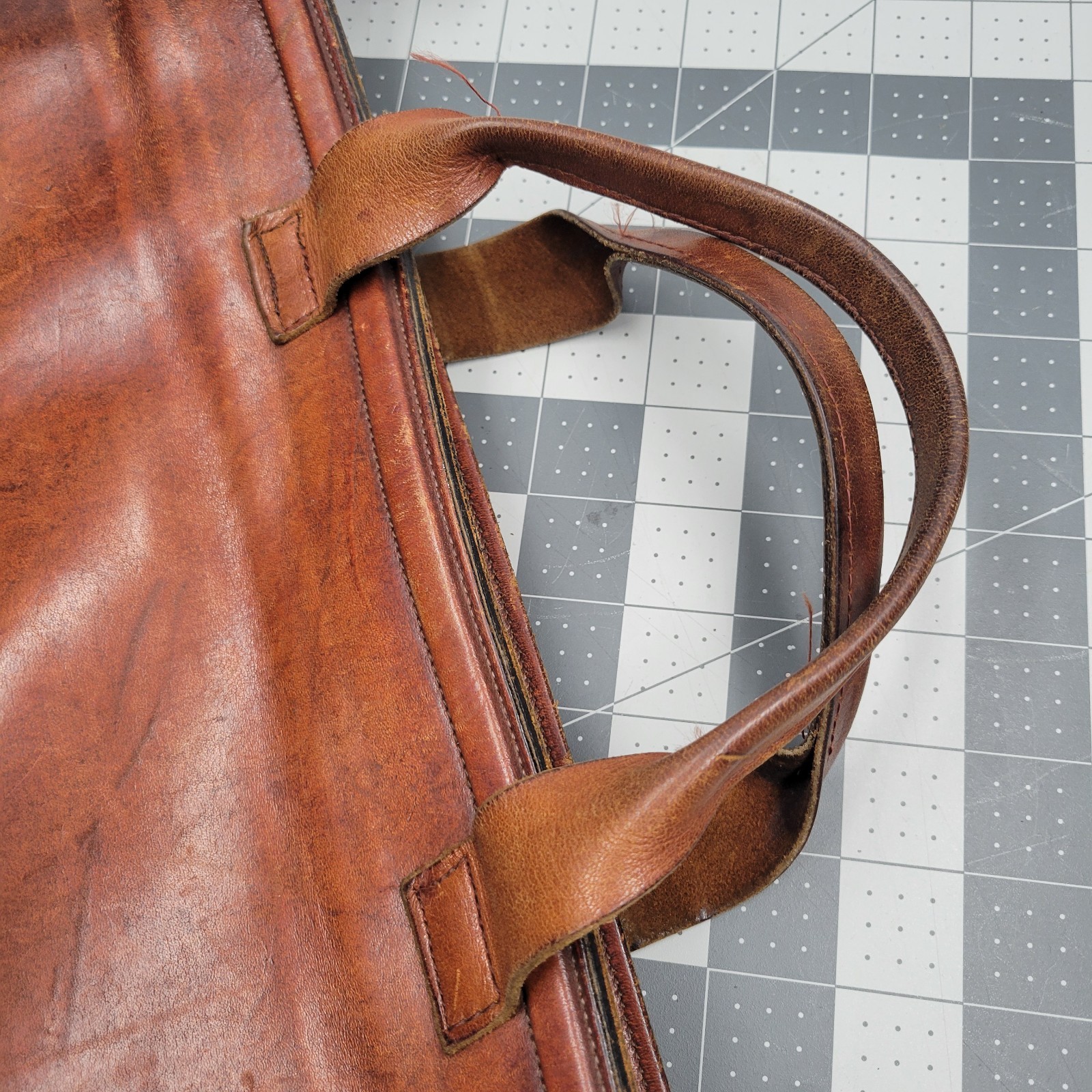 Michael Scott English Bridle Leather Briefcase Black Cherry Brown