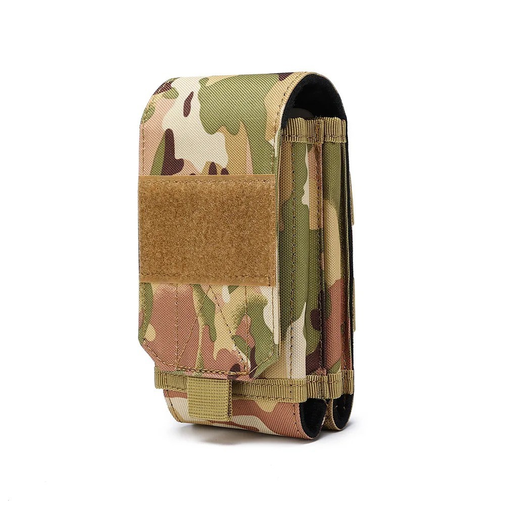 Tactical MOLLE Double Phone Pouch Waist Bag Nylon 600D EDC Outdoor Gear Case