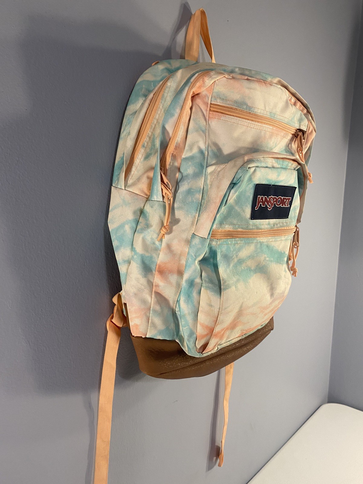 Jansport Backpack Tie Dye Color Splash Pattern Padded Shoulder Straps