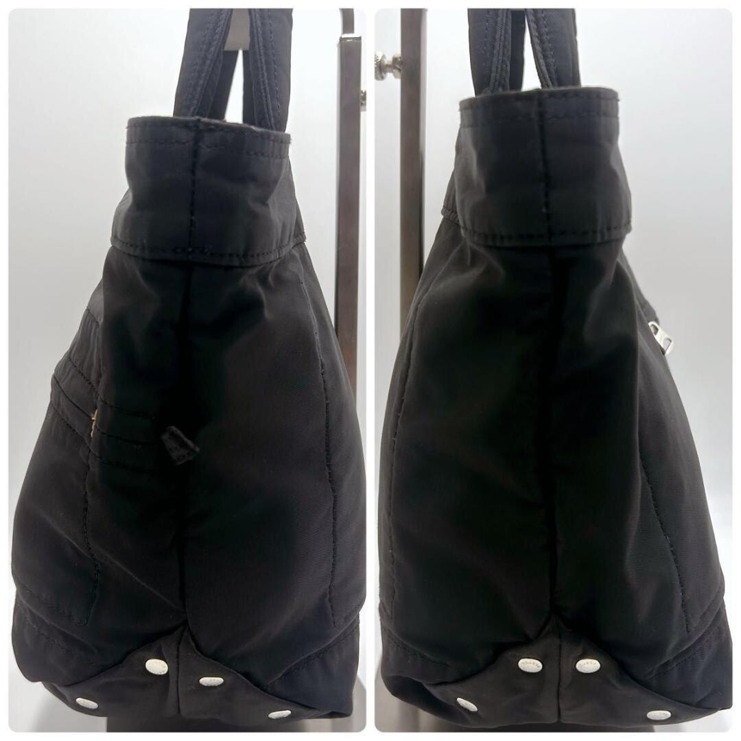 PORTER Mini tote bag MILE Nylon cotton twill Black Authentic From Japan