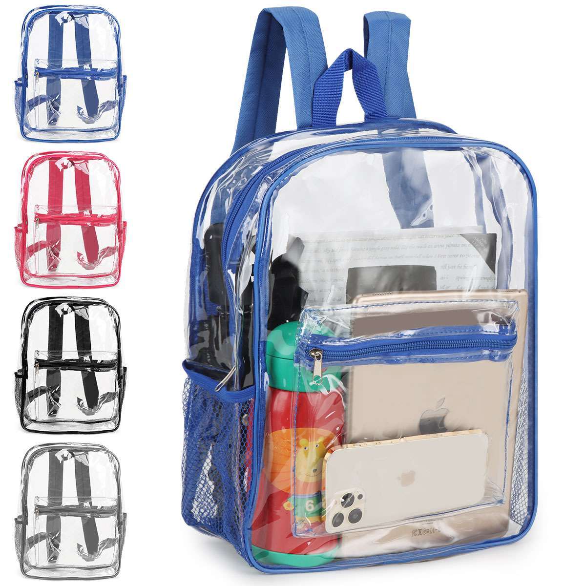 Clear Backpack Transparent See Through School Security Heavy Duty Bookbag Tote