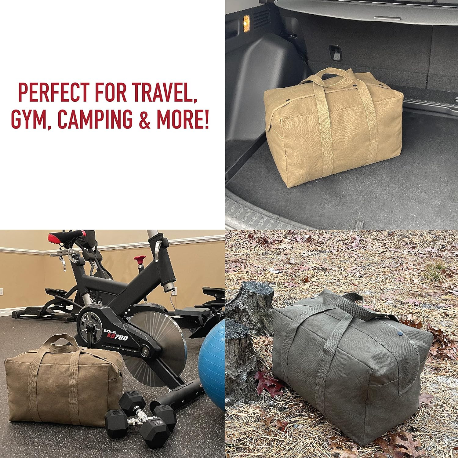 Canvas Parachute Cargo Bag – Extra Large Travel Duffle Bag with 75L Capacity