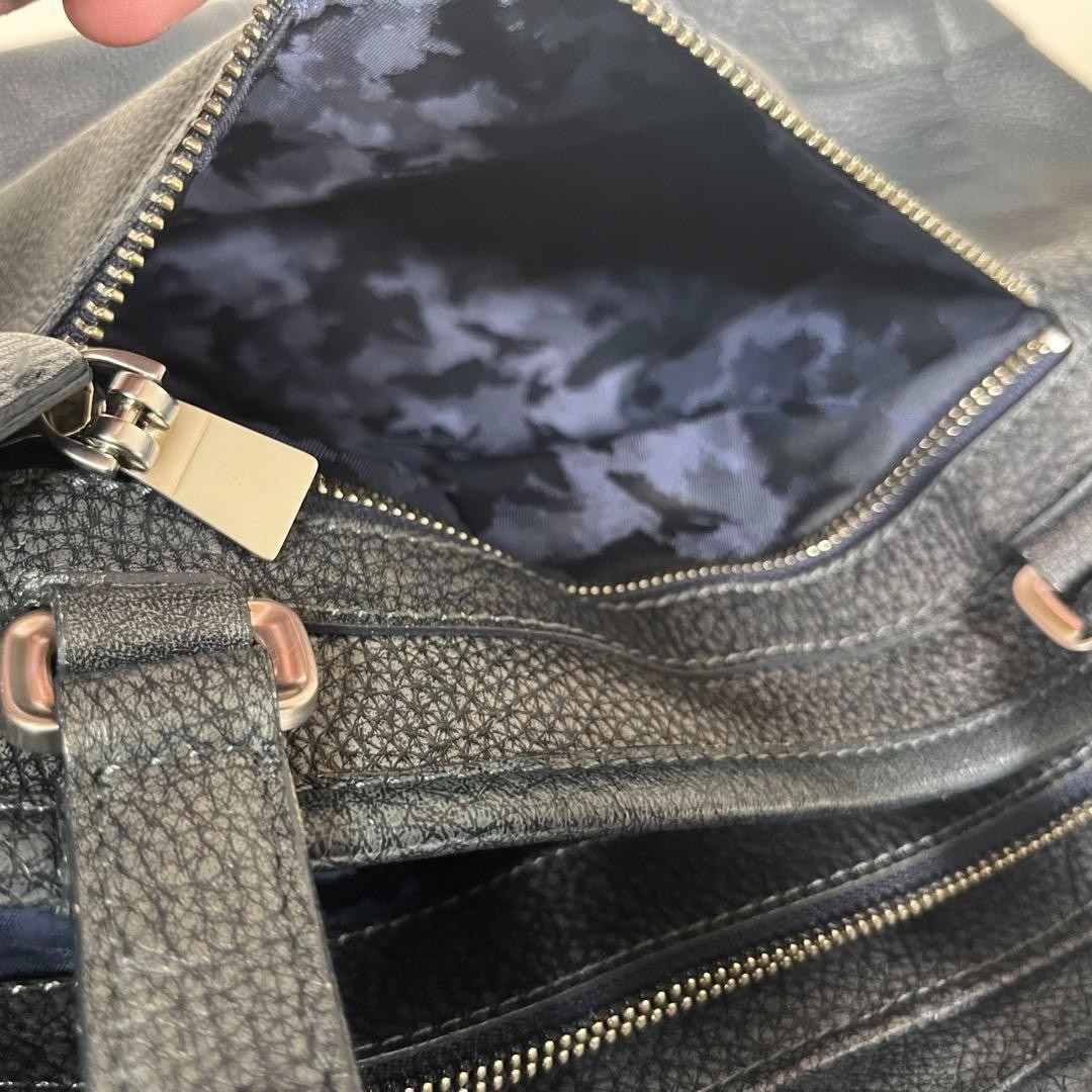 Aniari Grind Gray Leather Tote Bag Charm Authentic Japan
