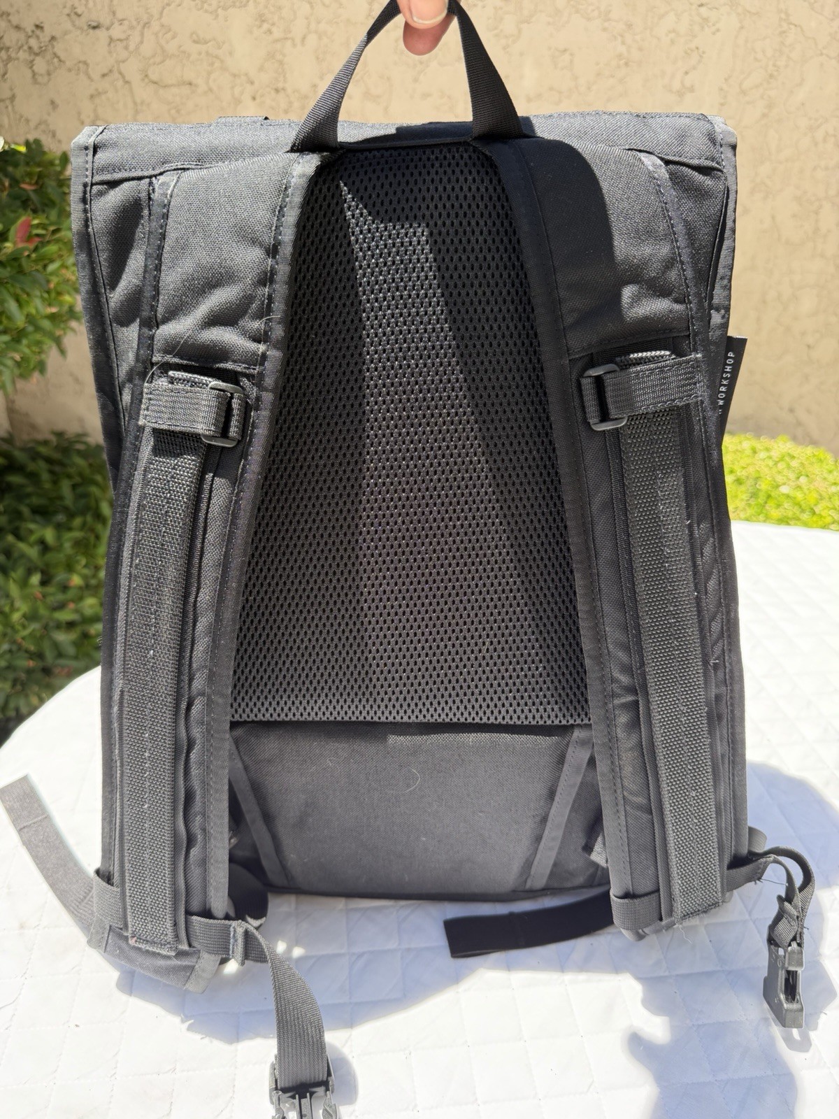 Mission Workshop Sanction Top Flap Dual Buckle Black Ballistic Backpack Rucksack