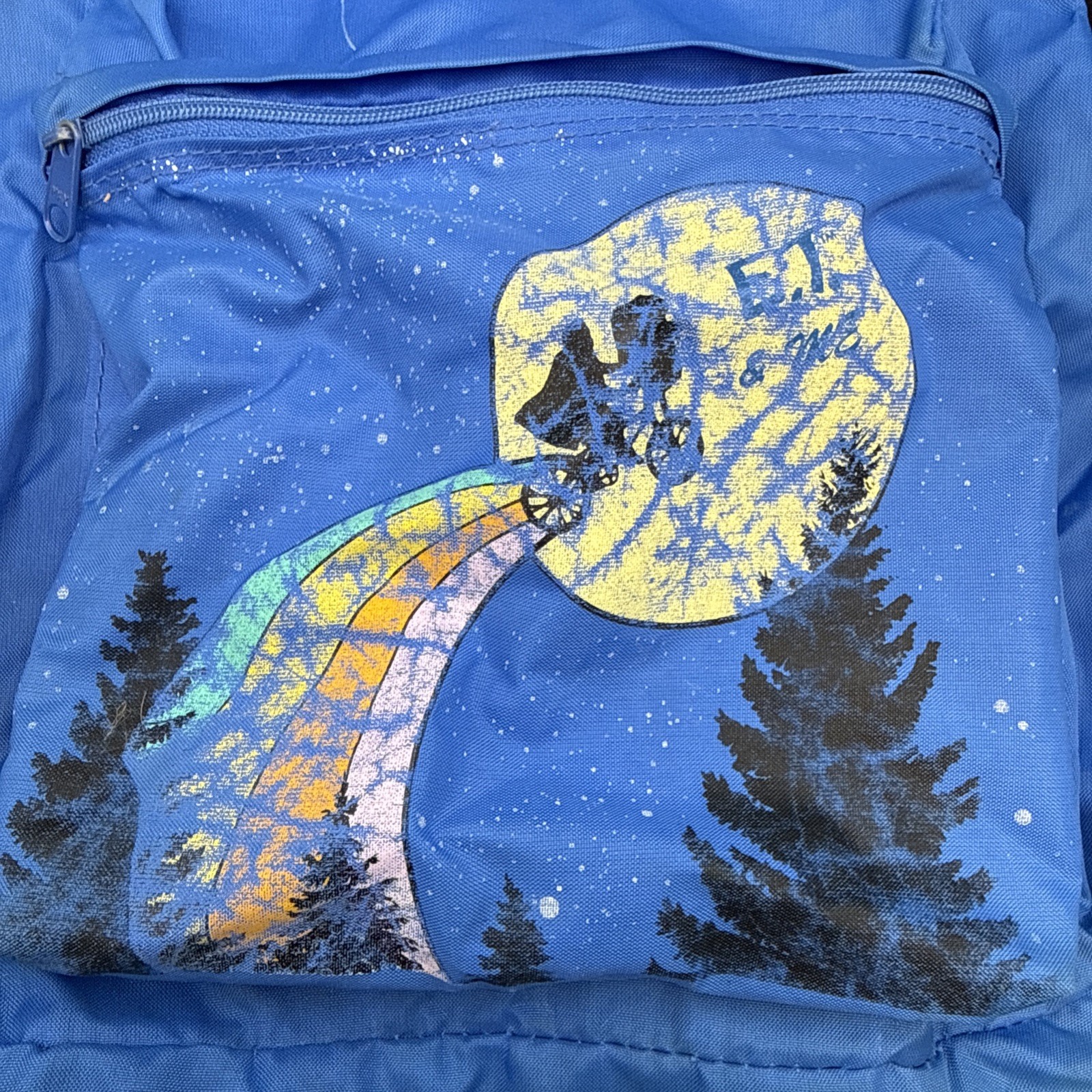 Vintage ET Backpack Knapsack Blue Faded Original