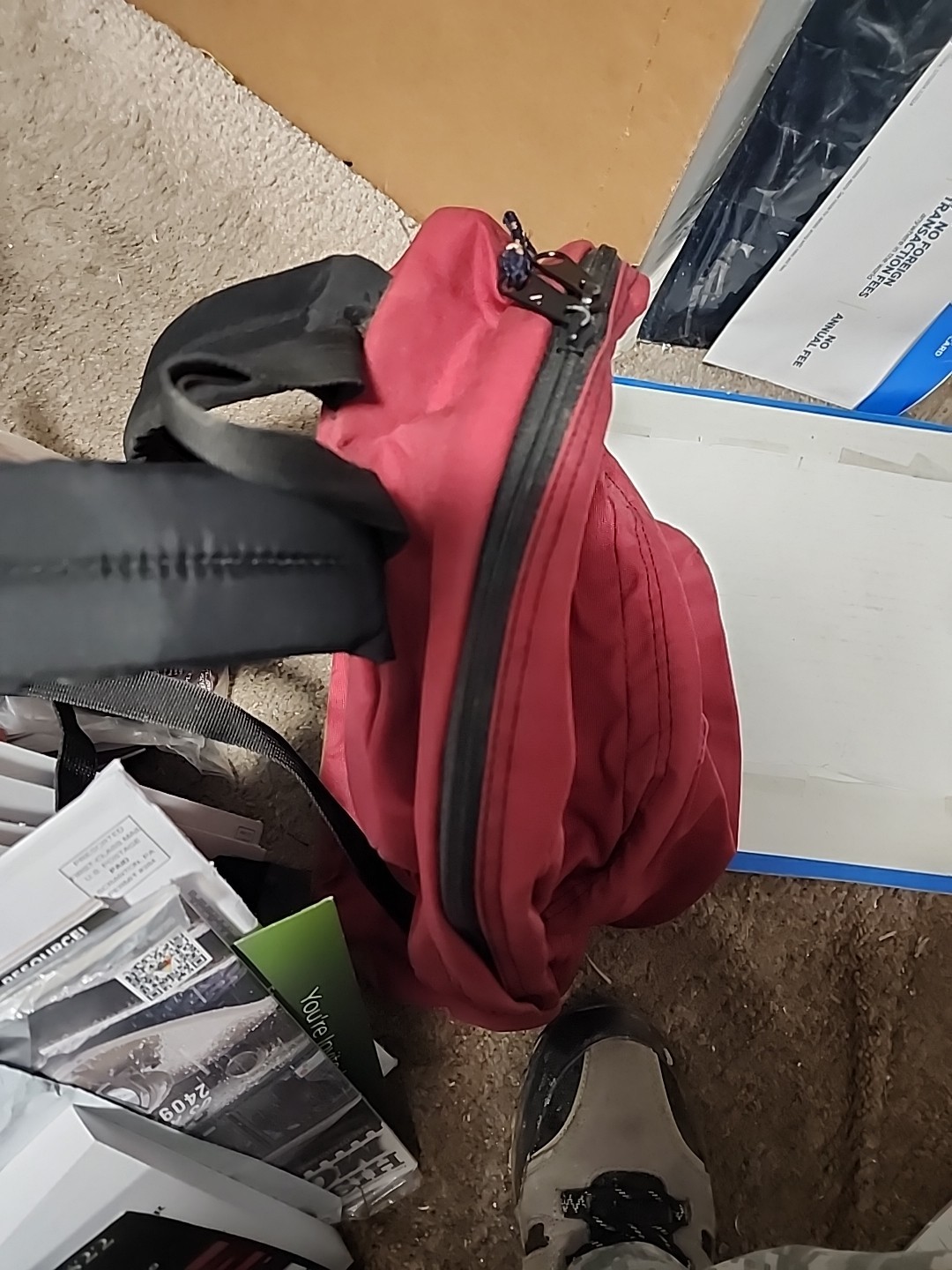 USED JanSport T501 (?) Superbreak Backpack – Red; 2 Openings; Canvas Bottom
