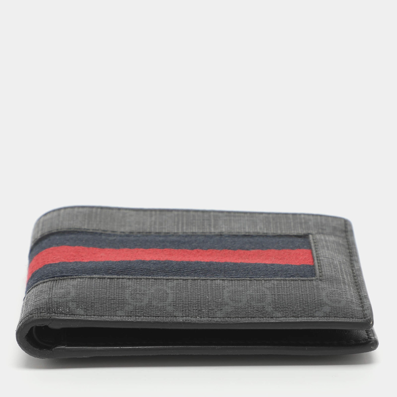 Gucci Web Black GG Coated Canvas Fabric Bifold