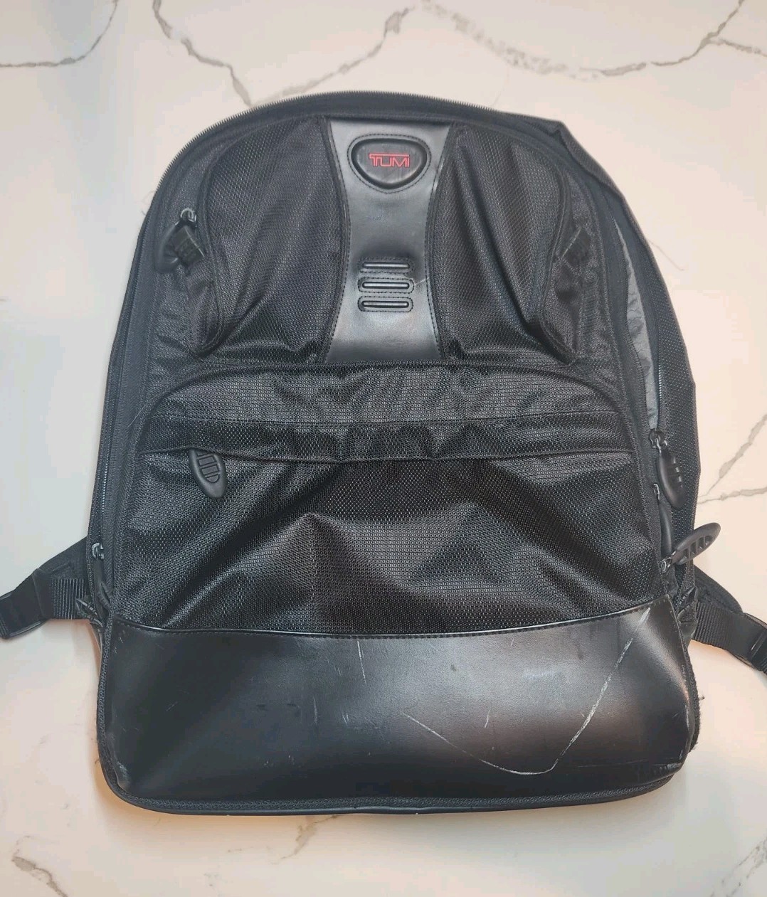 Tumi 541C Black Nylon Laptop Backpack Leather Cushion Rare 100% Authentic!!
