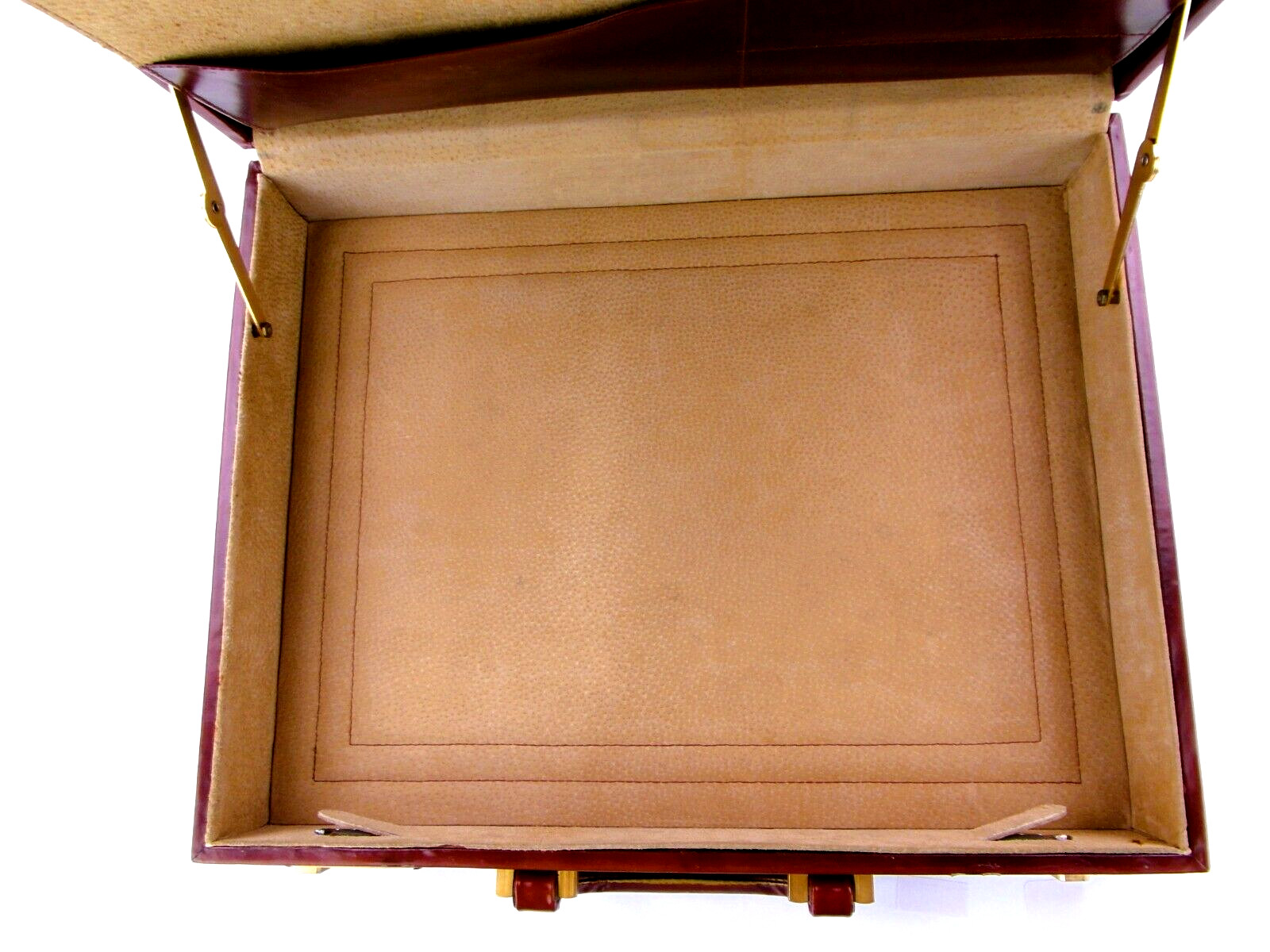 Vintage Brown Budd Leather Briefcase Made In Spain w/ Presto Combination Locks