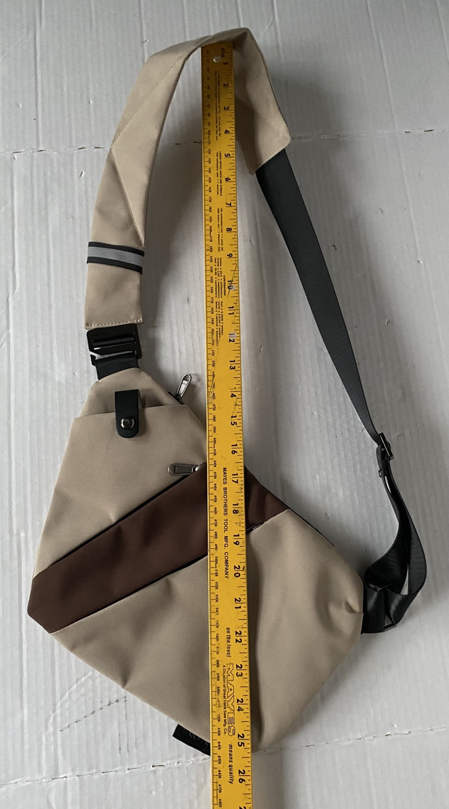Peak Carry Sling Bag Sling or Shoulder Carry Tan Brown Flat