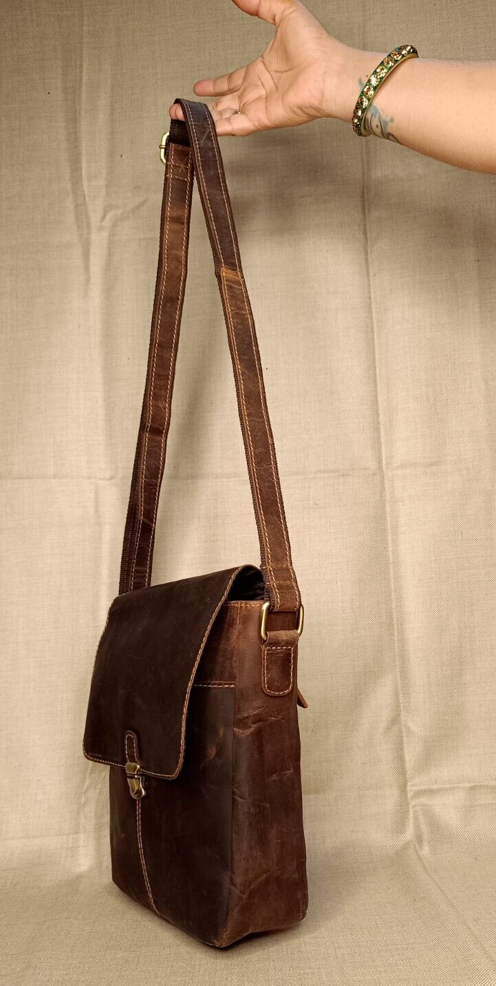 9 In Crossbody Messenger Bag Buffalo Leather Purse Satchel Handbag Sling Bags