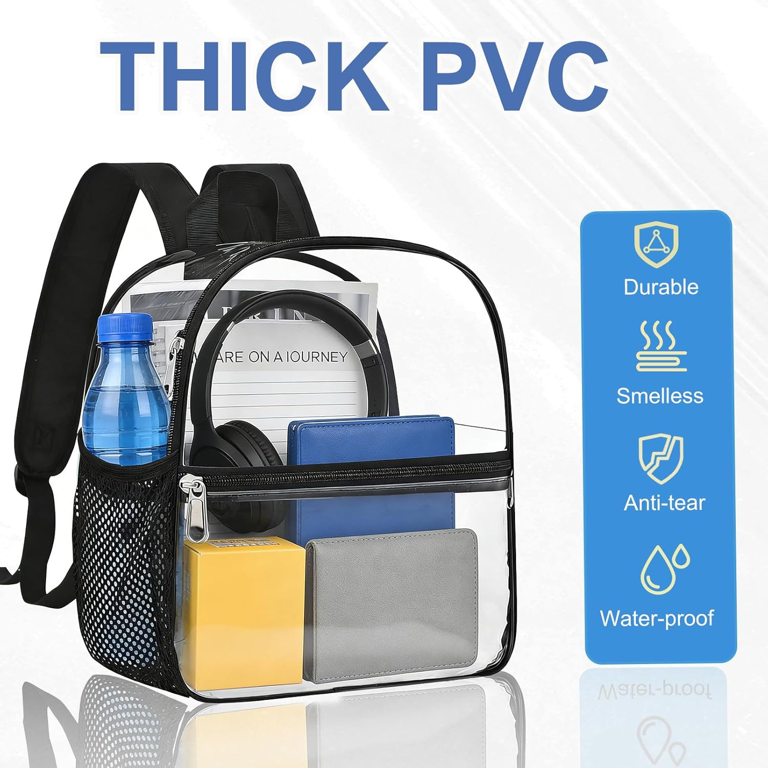 Clear Backpack for Stadium Events 12X12X6, Clear Bag Stadium Approved Mini Small