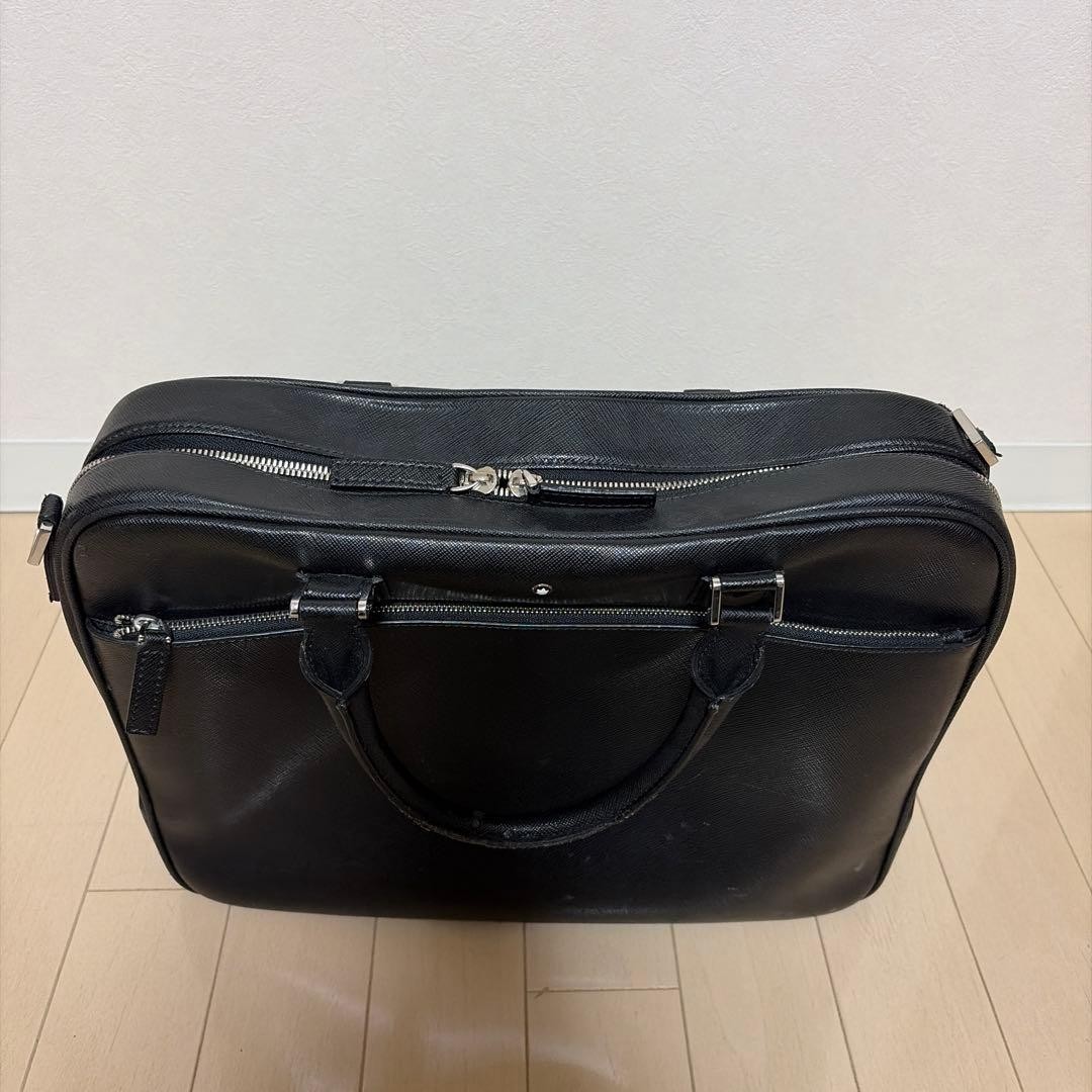 Montblanc Briefcase Business Bag 37cm 27cm 9cm Black Leather Professional