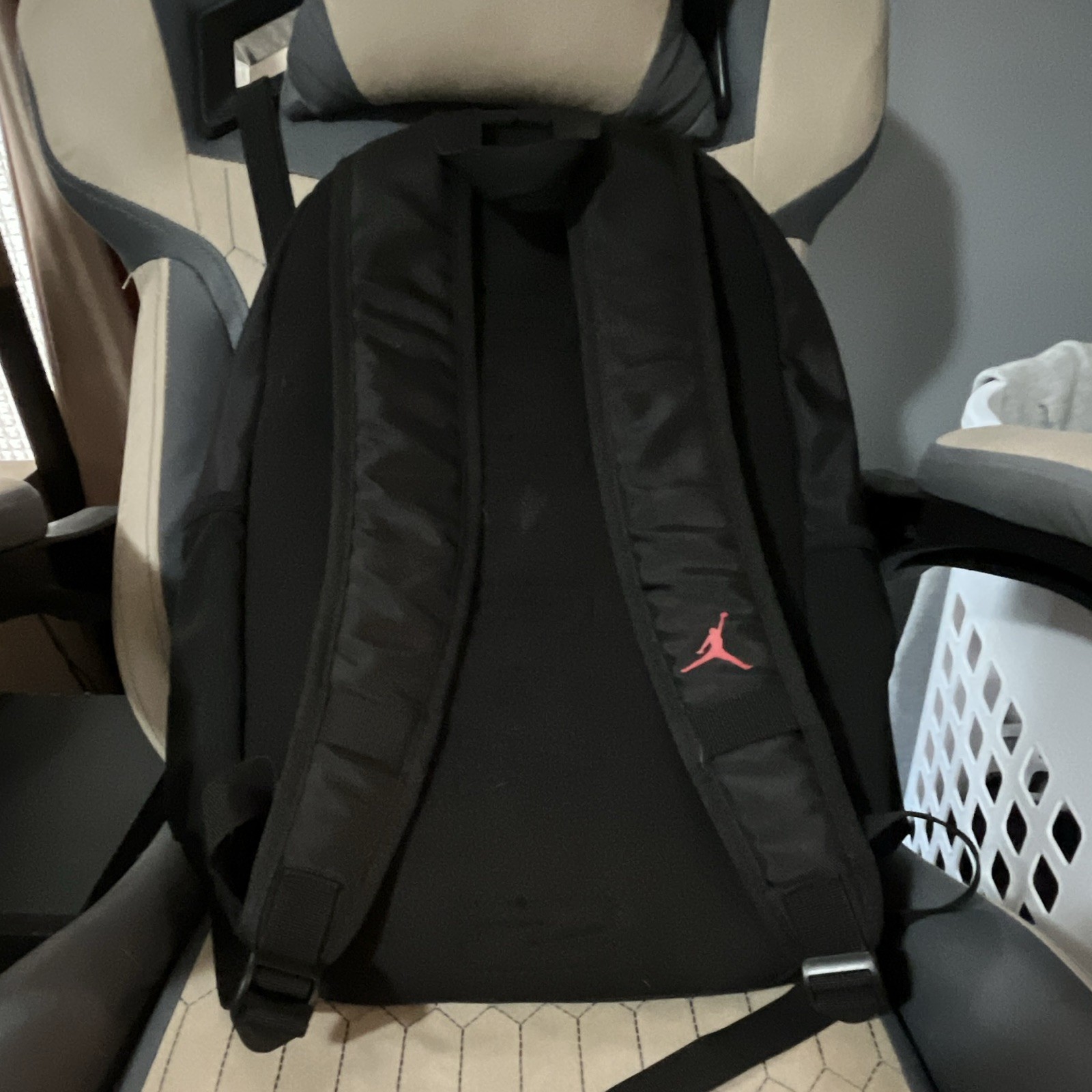 Jordan Jumpman Black/Gray/Red Colorblock Large Backpack Zip Pockets Straps